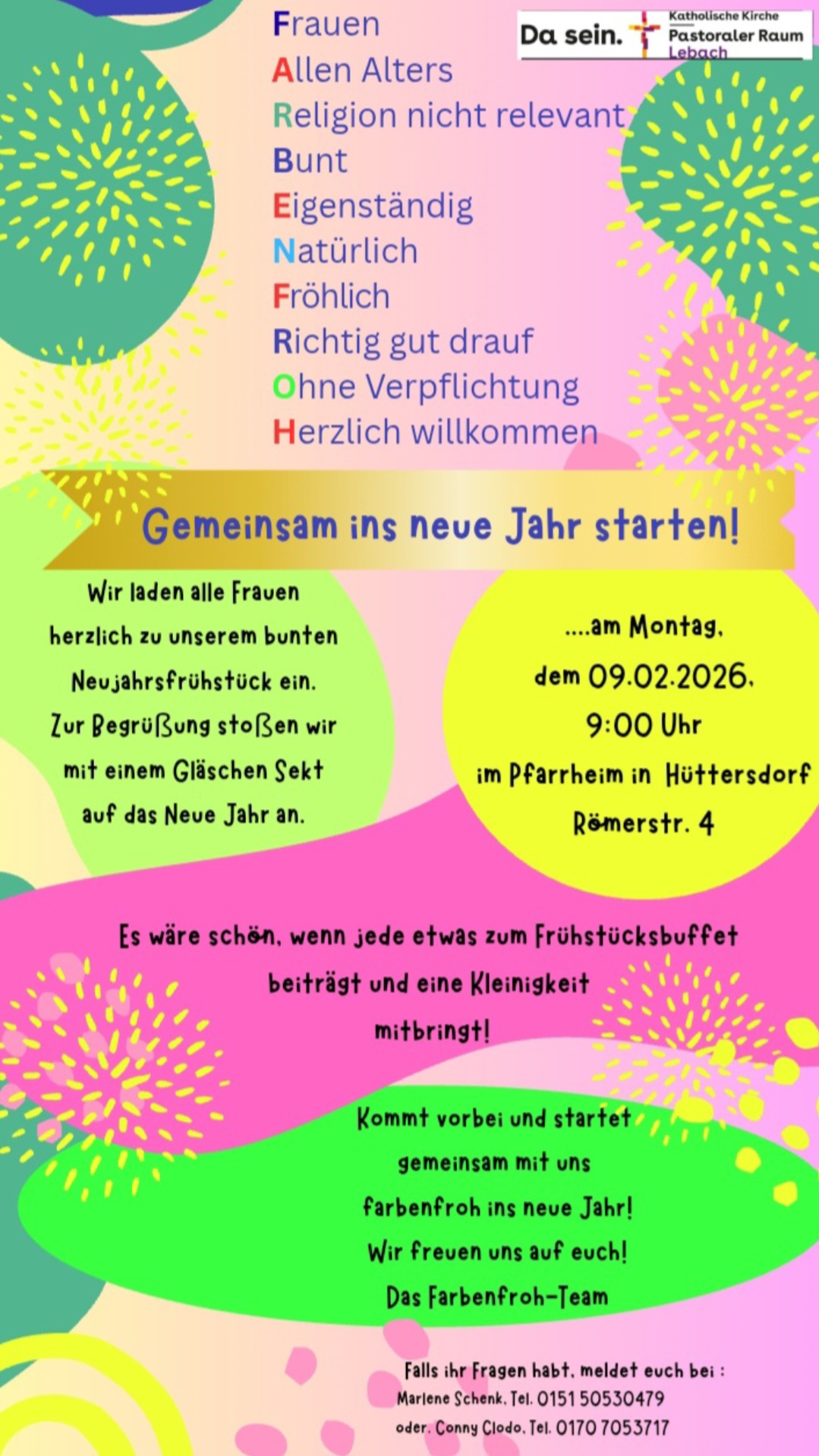 Tea,m Farbenfroh lädt zum Neujahrsfrühstück ein