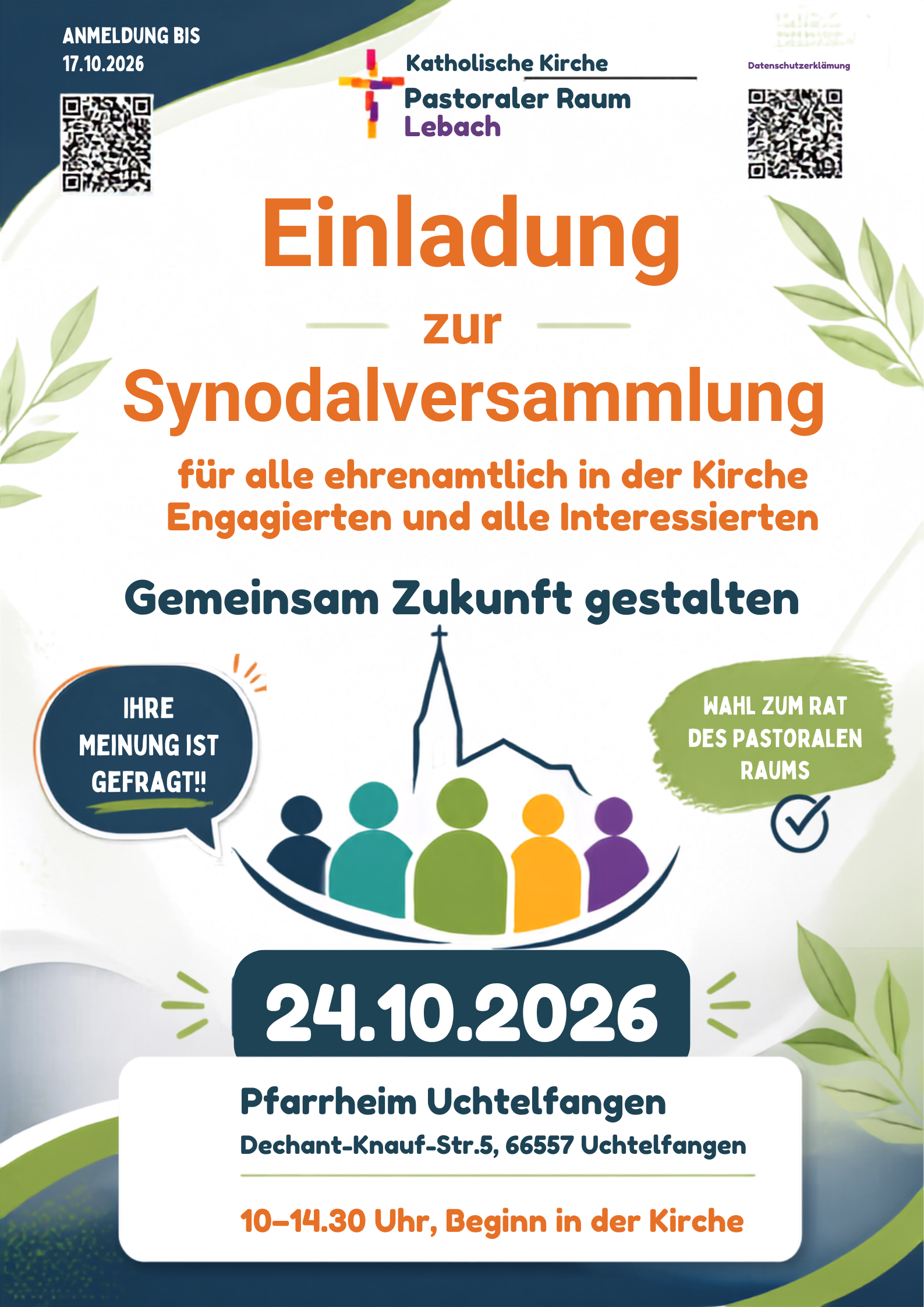Einladungsplakat Synodalversammlung Lebach