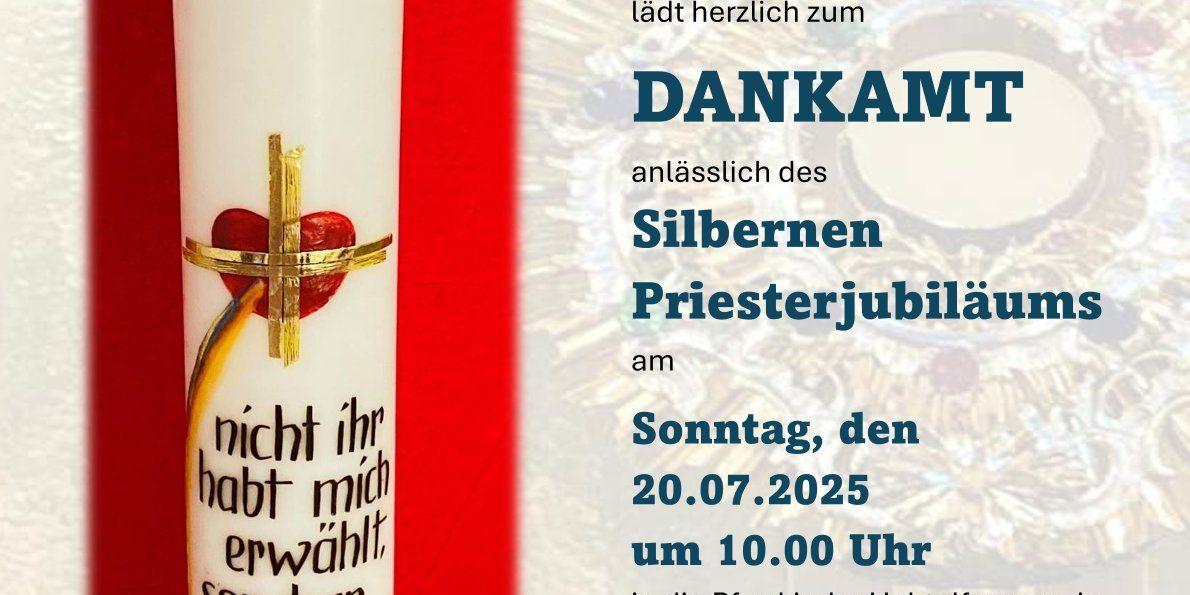 Plakat Einladung Silbernes Priesterjubiläum Pfr. Schuligen
