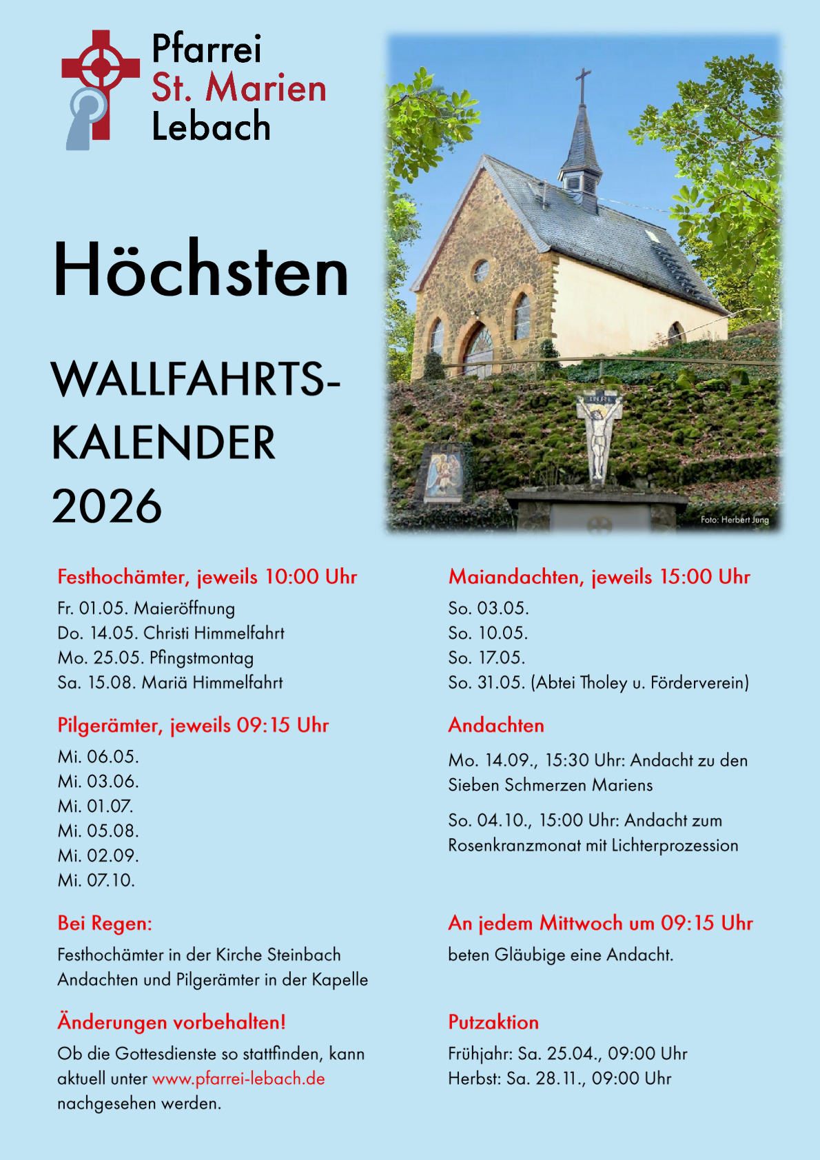 Ein Bild einer Kapelle mit viel Text