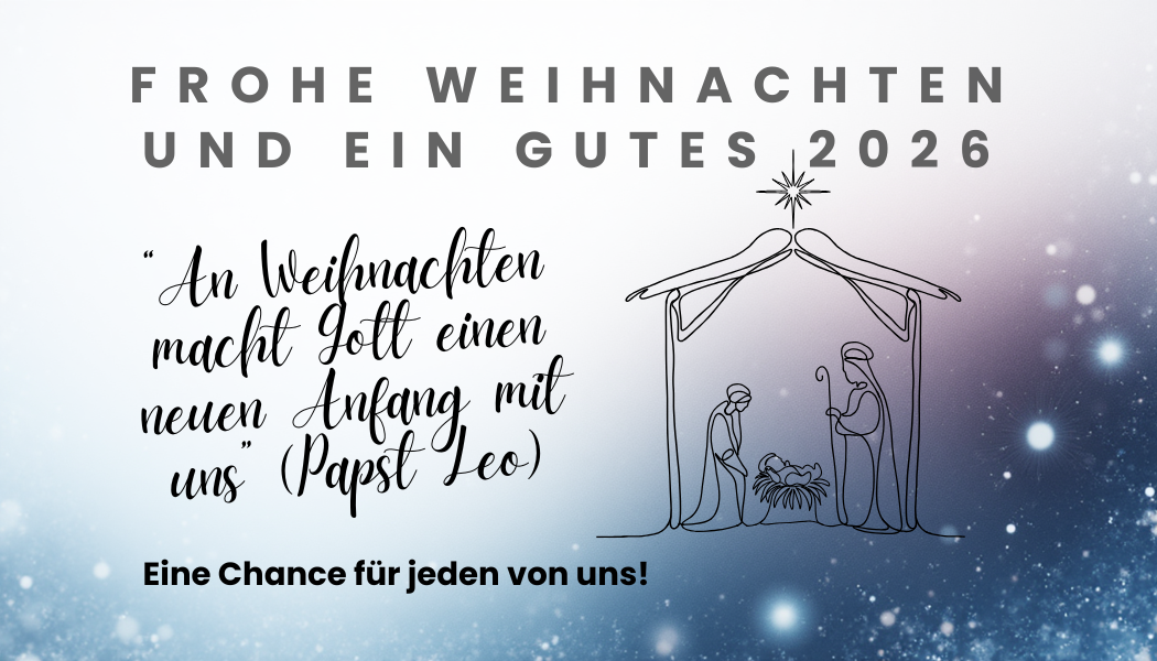 eine gezeichnete Weihnachtskrippe mit Text
