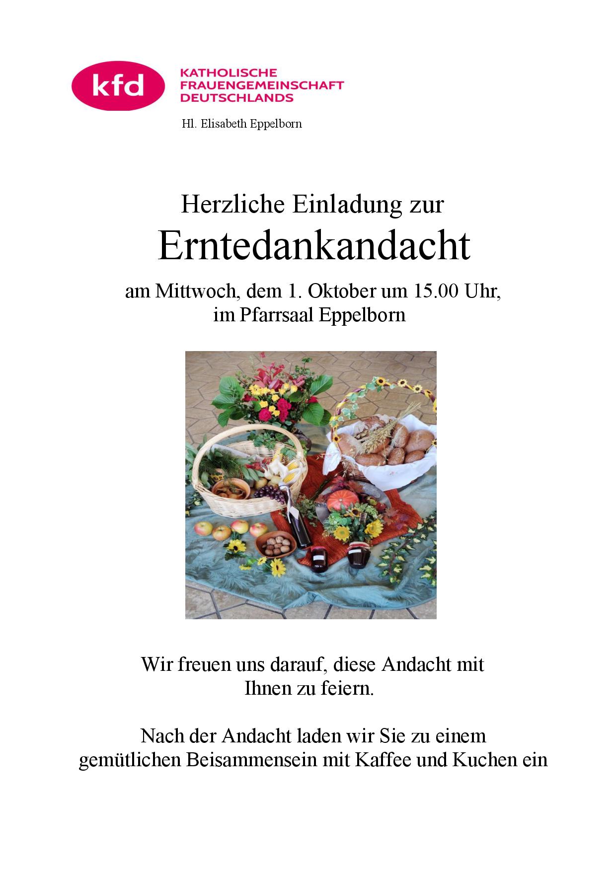 kfd Erntedank Einladung
